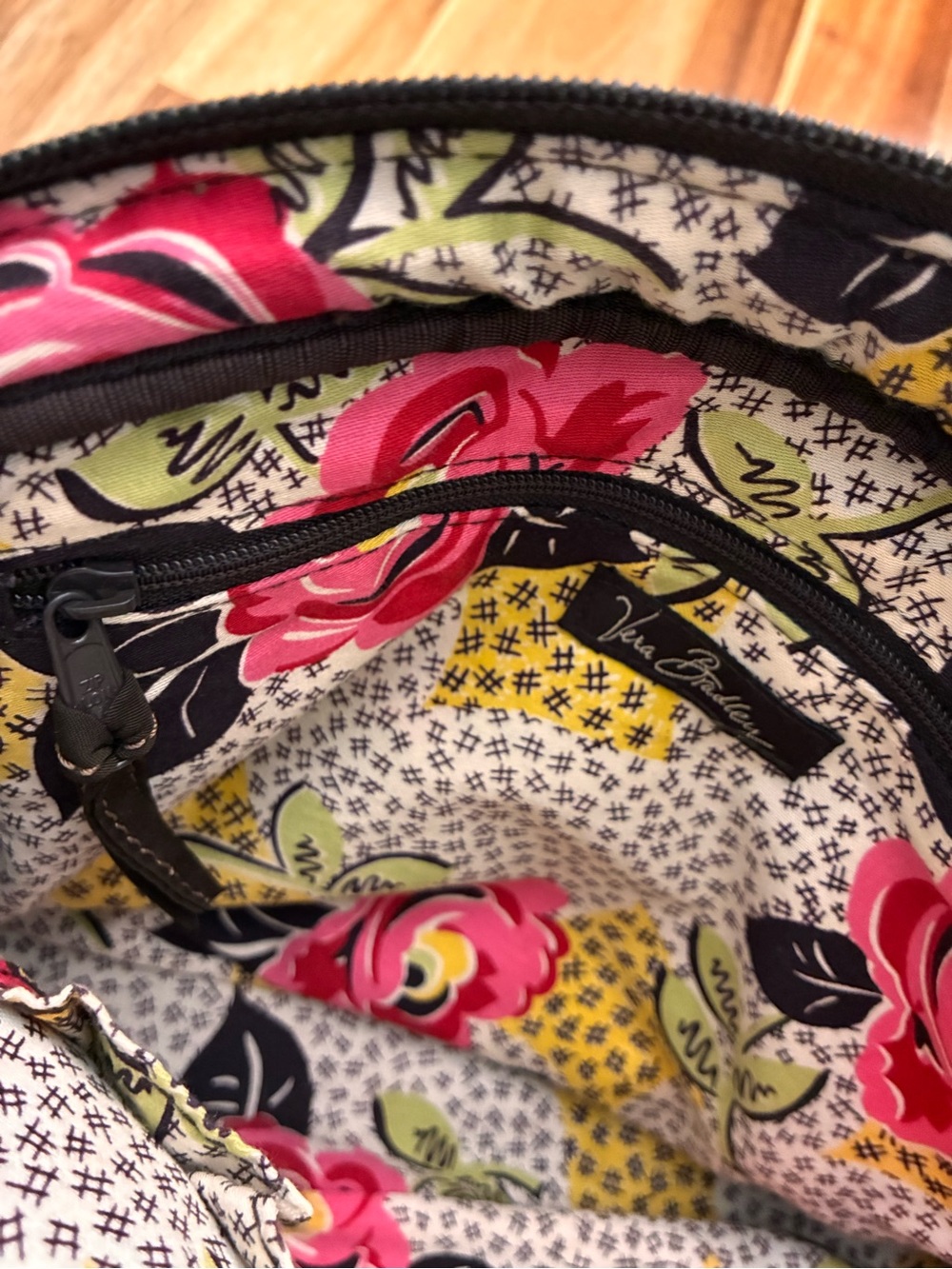 Vera Bradley Brown Quilted Crossbody Shoulder Bag Purse - Picture 5 of 15